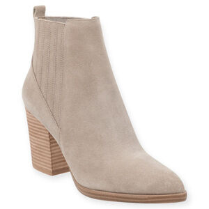 Marc Fisher LTD Size 11 Alva Women Beige/Taupe Suede Pointed Toe Ankle Booties